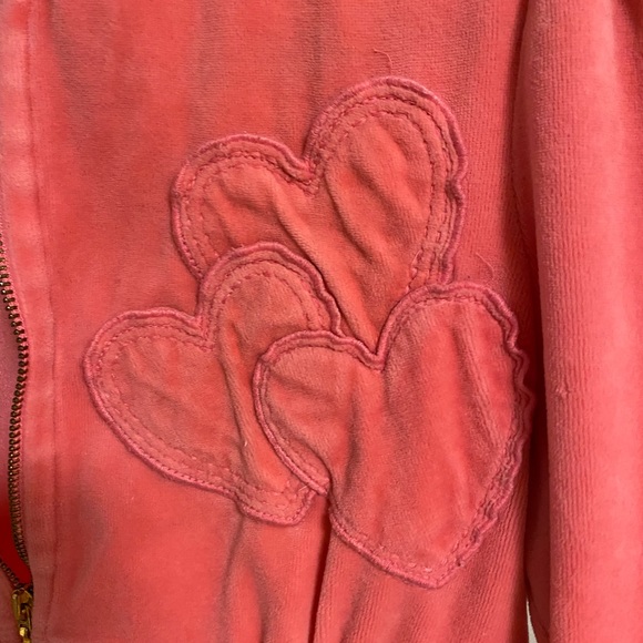 Juicy Couture authentic sweater zip up Size M pink hearts - Picture 3 of 5